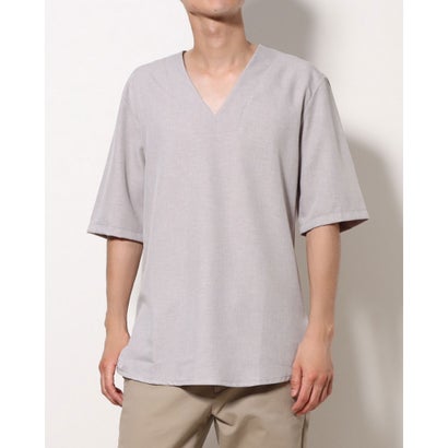 モードフルーレ MODE FOURRURE イタリア製V字カットソー (ライトグレー)