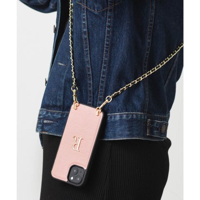 エモニーク emonique イニシャル PUレザー チェーンストラップ付 iPhoneスマホケース (ピンク系その他7)