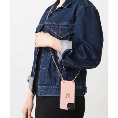 エモニーク emonique イニシャル PUレザー チェーンストラップ付 iPhoneスマホケース (ピンク系その他3)