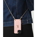 エモニーク emonique イニシャル PUレザー チェーンストラップ付 iPhoneスマホケース (ピンク系その他4)