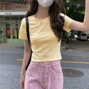 ゾエ ジェンコ Zoe Jenko ショート丈ベーシックTシャツ 10256 (BEG)