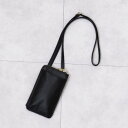 クーコ COOCO シュリンクレザースマホポシェット (ブラック)