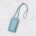 クーコ COOCO シュリンクレザースマホポシェット (ブルー)