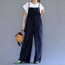 アクアガレージ aquagarage カットジョーゼットサロペット 春 夏 秋 (ネイビー)