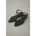 TーSTRAP POINTED TOE SANDALS BLK