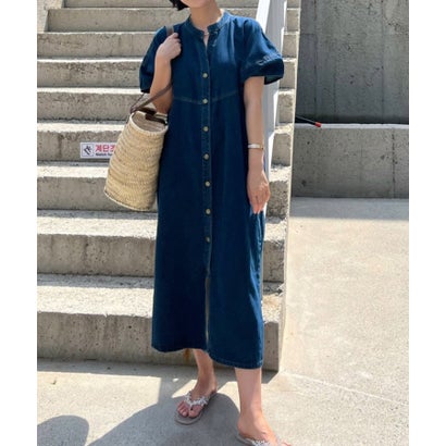 ヴィータフェリーチェ VitaFelice ショートスリーブデニムワンピース (INDIGO)