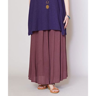 【チャイハネ】yul レーヨンクレープワイドパンツ パープル系その他