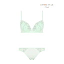 アモスタイル バイ トリンプ AMOSTYLE BY Triumph デイリーAMOSTYLE 寄せブラ ブラ&ショーツセット 503 ナイトスカイ ブーケB-...