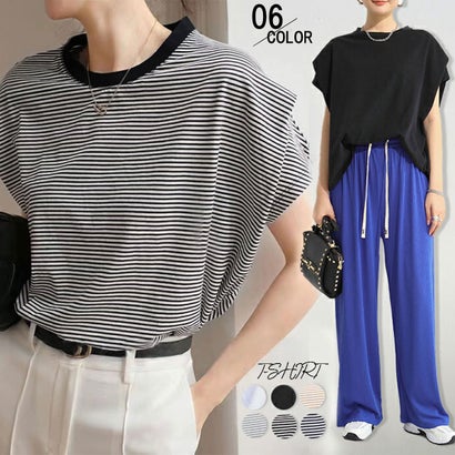 ショルダータックTシャツ レディース半袖