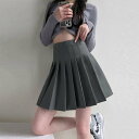 ボックスプリーツスカート ミニスカート黒