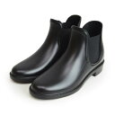 キンテックス KINNTEX レインブーツ サイドゴアブーツ レディース 防水 防滑 レインシューズ ブーティ 長靴 靴 雨靴 梅雨 ショートブーツ (ブラック)