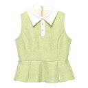 エイミーイストワール eimy istoire ツイードペプラムトップス (PISTACHIO GREEN)