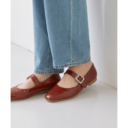 メヌエ Menue オールウェザー ビジュー ストラップ パンプス （2041アンティークレッドEN）