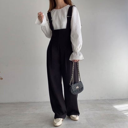 フィルー FILLOU FILLOU サスペンダーオールインワン (ブラック)