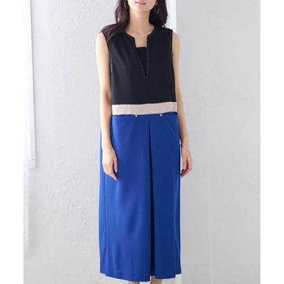 ラナン RANAN カラーブロックジャンスカ (ブルーケイ)