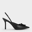 ビーズド サークルスリングバックパンプス (Black)(4)
