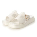 シックス CHICS スクエアトウスリッポンサンダル (WHT)(4)