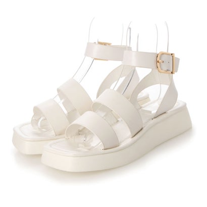 シックス CHICS スクエアトウストラップサンダル （WHT）