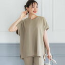 コカ coca エンボス加工Vネックトップス （Beige）