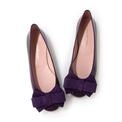 プリティ・バレリーナ Pretty Ballerinas ROSARIO patent-suede ribbon（ロザリオ パテント スエードリボン）バレエシューズ （SYRAH-MUNICH）