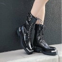 ジェフリーキャンベル ジェフリーキャンベル Jeffrey Campbell スクエアトゥ レースアップブーツ （ブラック）