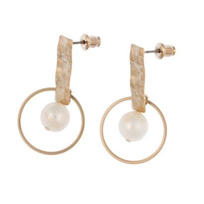 カンカン KANKAN パールリングピアス (ゴールド)