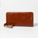 レザーラボラトリー Leather Laboratory スムースゴートレザー|フリンジロングウォレット (CAMEL)