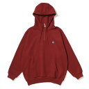 ケボズ KEBOZ BB SMALL WAPPEN SWEAT HALF ZIP HOODIE BURGUNDY （BURGUNDY）