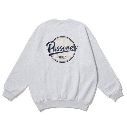 ケボズ 【EXCLUSIVE】 KEBOZ x PASSOVER BB LOGO SWEAT CREWNECK GRAY （PO GRAY）