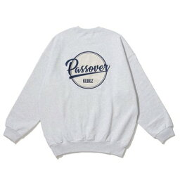 ケボズ 【EXCLUSIVE】 KEBOZ x PASSOVER BB LOGO SWEAT CREWNECK GRAY （PO GRAY）