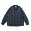 ܥ EXCLUSIVE KEBOZ CHECK BIG SHIRTS D.BROWN/BLUE MADE IN JAPAN D.BROWN/BLUE