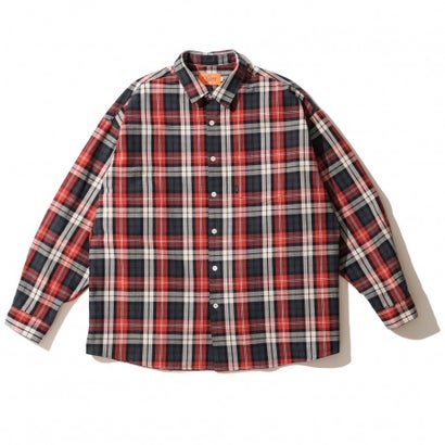 P{Y KEBOZ CHECK BIG SHIRTS RED MADE IN JAPAN iREDj