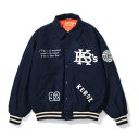 P{Y KEBOZ MELTON VARSITY JACKET iNAVYj