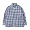 [XtVOX useful things RAGLAN GINGHAM CHECK SHIRTS MADE IN JAPAN iNAVY/WHITEj