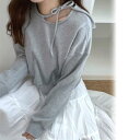 ラウアー LAUIR 襟デザインショートスウェット (杢グレー)