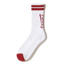 ケボズ KEBOZ 2 LINE WHITE ICON SOX (RED)(4)
