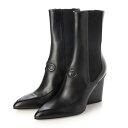 サルバトーレフェラガモ Salvatore Ferragamo Marine calfskin ankle boots (BLACK)(4)