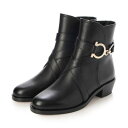 サルヴァトーレ・フェラガモ サルバトーレフェラガモ Salvatore Ferragamo Shadi Gancini Leather Booties （BLACK）