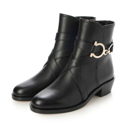 サルヴァトーレ フェラガモ ブーツ（レディース） サルバトーレフェラガモ Salvatore Ferragamo Shadi Gancini Leather Booties （BLACK）