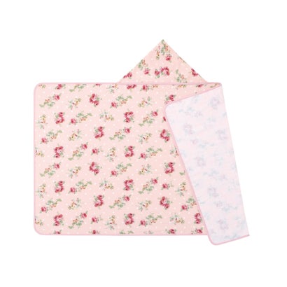 ローラ アシュレイ LAURA ASHLEY クチュールローズ柄 ベビー フード付きタオル (ベビーピンク(171))
