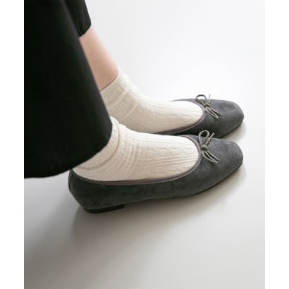 フリューン flune 4E スクエアトゥ バレエシューズ （3016ダークグレーSD）