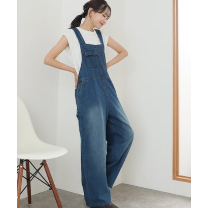 プールヴー PourVous クロスサスペンダーサロペットパンツ (ブルー) プールヴー PourVous クロスサスペンダーサロペットパンツ (ブルー)