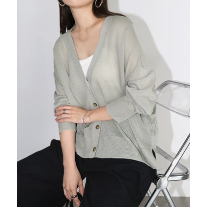 アンドミー andme UVケア 接触冷感 シアー ショート丈 カーディガン （グレー）のサムネイル