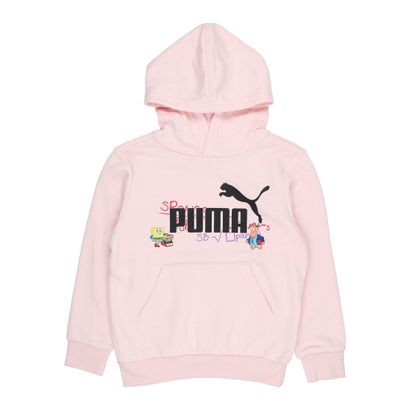 プーマ PUMA ジュニア スウェットフルジップ PUMA X SPONGEBOB フーディースウェット TR_ 623357 （フロスティ ピンク）