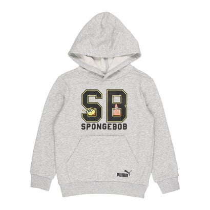 プーマ PUMA ジュニア スウェットフルジップ PUMA X SPONGEBOB フーディースウェット TR_ 623357 （ライト グレー ヘザー）