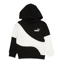 プーマ PUMA ジュニア スウェットフルジップ PUMA POWER キャット フーディースウェット_ 675833 (プーマ ブラック)