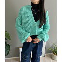 ジュエローブ Jewelobe キャンディボタンローゲージショートカーディガン (グリーン)(4)