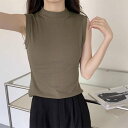 タンクトップ プチハイネック レディース