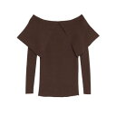 エイミーイストワール eimy istoire フレアカラーオフショルニットプルオーバー (BROWN)