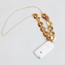 クーコ COOCO アクリルチェーンスマホショルダーストラップ (キャメル)